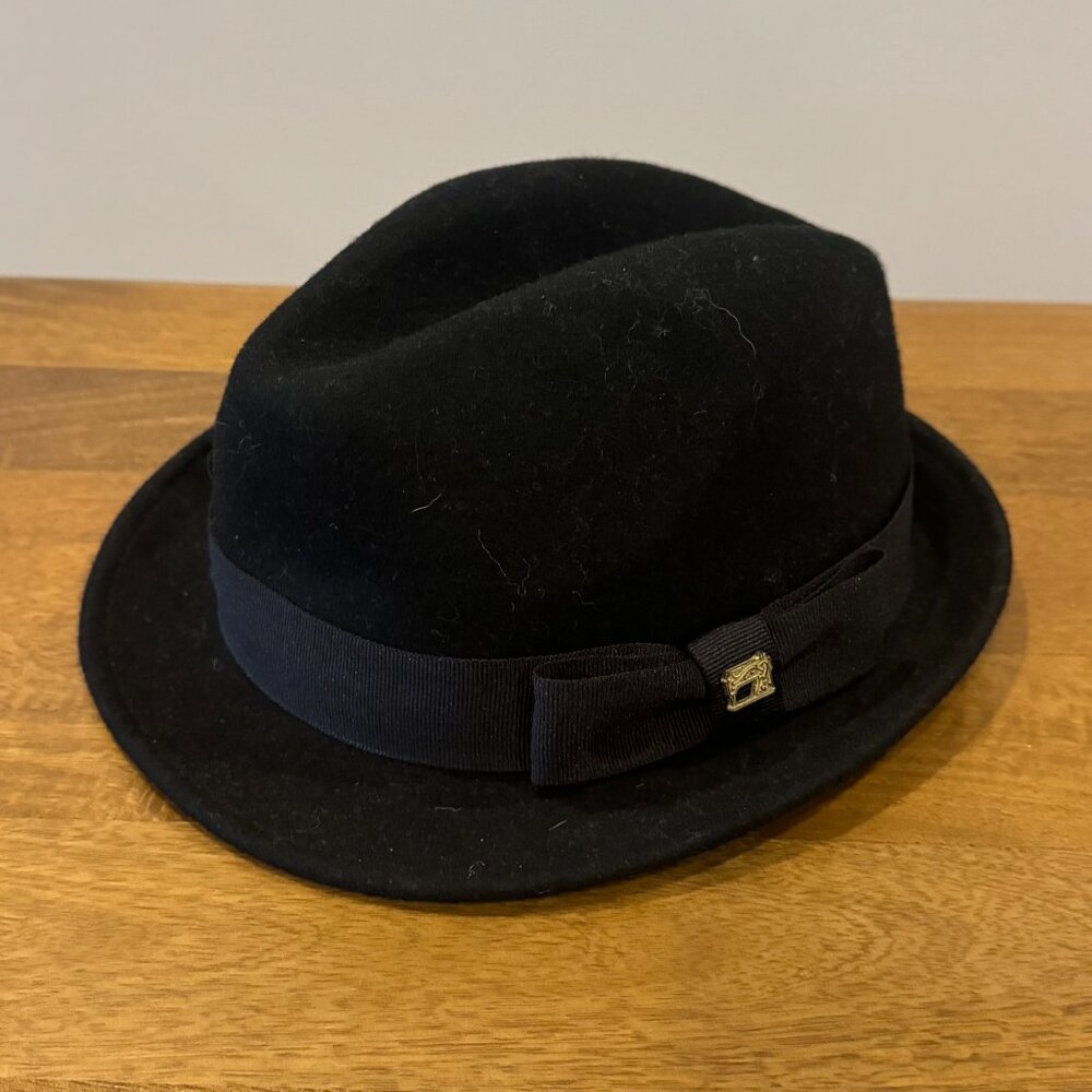 Scotch & Soda Black Wool Hat with Bow